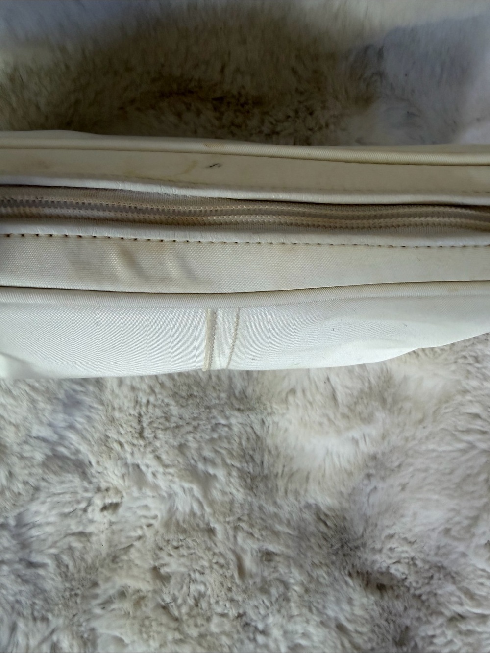 COACH Y2K Bicolor White Nylon Leather J3K-6671 Hobo Shoulder Pochette Bag - Picture 8 of 12